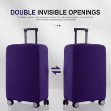 Funda para maleta, protector de viaje elástico y a prueba de polvo para maleta, bolsa de unicolor para accesorios y útiles escolares - Morado - Ver 3