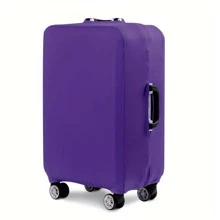 Funda para maleta, protector de viaje elástico y a prueba de polvo para maleta, bolsa de unicolor para accesorios y útiles escolares - Morado - Ver 1