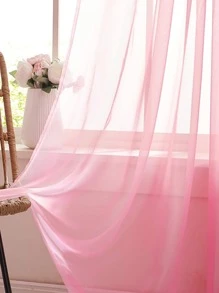 1 pieza Cortina de voile transparente, tela ligera y traslúcida, bloqueo solar y aislamiento térmico, diseño de bolsillo para varilla, buena caída, adecuada para decoración de sala de estar, dormitorio, balcón | Decoración de otoño, decoración de habitación