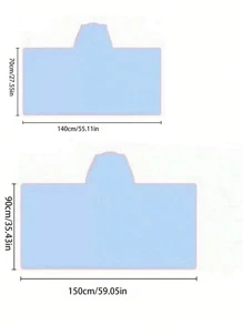 1件珊瑚绒柔软吸水不掉毛连帽可爱卡通可穿戴斗篷/披风，70*140厘米，可作泳衣/浴巾浴袍；或1件超大号90*150厘米珊瑚绒连帽斗篷/披风，可作泳衣/浴巾浴袍。 - 藍色 - 查看 4