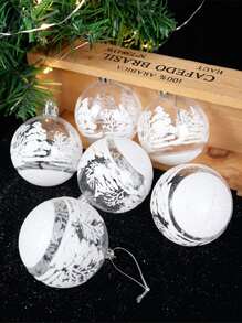 6 件 6 厘米透明雪圣诞球吊坠圣诞树装饰透明小饰品挂饰圣诞节圣诞节 - 查看 4