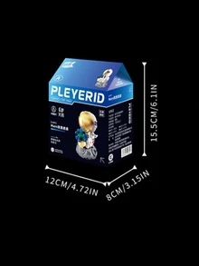 Bloques de construcción de astronauta, modelo de ensamblaje de dibujos animados, conductor de entrega, repartidor volador, juguete intelectual, regalo de decoración de cumpleaños - Azul - Ver 5