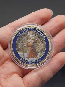 1 PC St. Christopher's Patron Saint of Travelers Challenge Coin - Multicolor - View 3