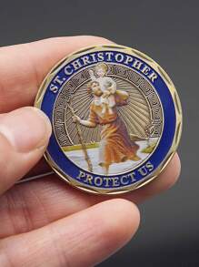 1 PC St. Christopher's Patron Saint of Travelers Challenge Coin - Multicolor - View 4