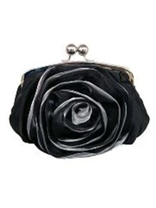 Flower Shaped Fashionable Clutch Bag - Black - View 1