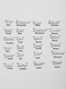 1pc Stainless Steel English First Name Last Name Men's Pendant Necklace Suitable For Party Wearing Couple Commemorative Gift - Silver - View 6