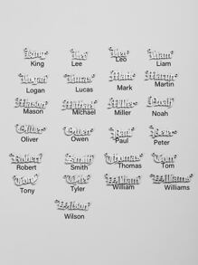 1pc Stainless Steel English First Name Last Name Men's Pendant Necklace Suitable For Party Wearing Couple Commemorative Gift - Silver - View 7