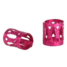 100入組編織珠金屬袖口，新款彩色辮子珠子髮辮環夾辮子，戒指袖口髮飾編織花絲管髮飾品（玫瑰紅色）