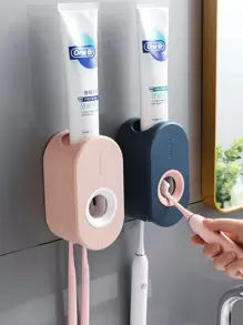 Paste Automatic Toothpaste Squeezer Set - Household Wall Mount - Dental Shelf - Suction Wall Toothpaste Squeezer Home Bathroom Decor Summer - Multicolor - View 1