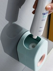Paste Automatic Toothpaste Squeezer Set - Household Wall Mount - Dental Shelf - Suction Wall Toothpaste Squeezer Home Bathroom Decor Summer - Multicolor - View 7