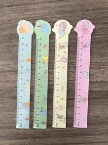4pcs Cartoon Astronaut Design Ruler For Learning Back To School