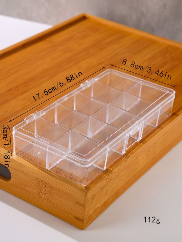 Jewelry Box Clear Plastic Storage Container With Lid And 10 Grids For