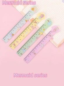 4pcs Cartoon Astronaut Design Ruler For Learning Back To School