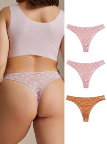 3 piezas Bragas panel con encaje - Multicolor - Ver 1