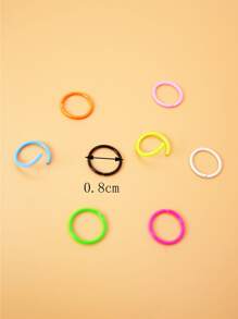 8pcs Multicolor Stainless Steel Nose Rings Suitable For Daily Wear - Multicolor - View 4