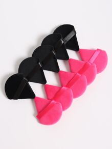 10pcs Triangle Shaped Velvet Loose Powder Puff Designed For Contouring, Eye & Corner Areas, Makeup Sponge Foundation Mixing Container, Suitable For All Skin Types.