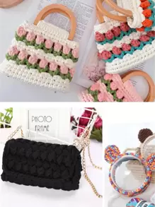 1pc Cloth Line Hand-Woven Diy Bag Toy Shoe Carpet Storage Basket Line - Mauve Purple - View 8