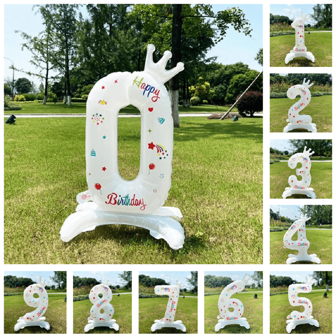 1pc Crown Shaped Standable Number Balloon