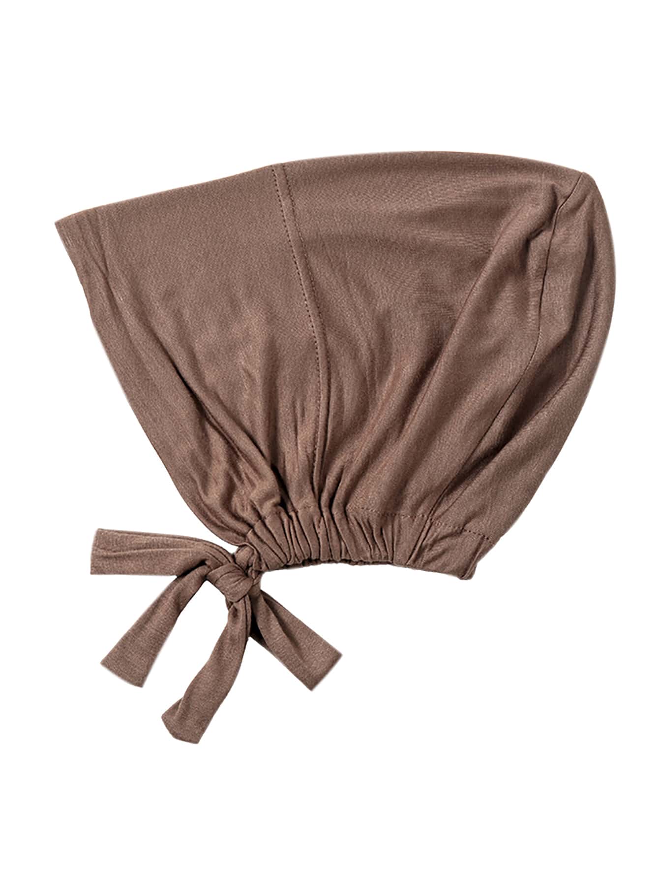 女士纯色无檐便帽，配有松紧带和可调节围巾头带，柔软头巾，适合阿巴亚日常帽子面纱服装