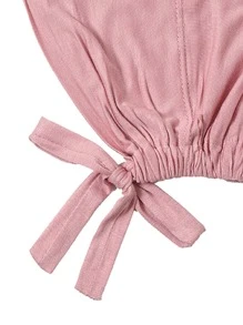 女士纯色无檐便帽，带松紧带，可调节围巾帽头带柔软头巾，适合长袍配饰日常帽子女士面纱 - 藕粉色 - 查看 3