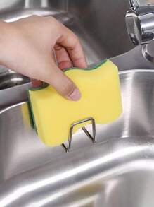 1入組不銹鋼海綿架適用於廚房水槽,免打孔引流架