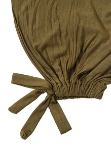 Women Hijab Plain Beanie Hat With Elastic Band & Adjustable Scarf Cap For Abaya Daily Under Cap Veiled Clothes - Army Green - View 4