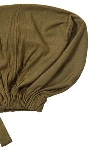 Women Hijab Plain Beanie Hat With Elastic Band & Adjustable Scarf Cap For Abaya Daily Under Cap Veiled Clothes - Army Green - View 5