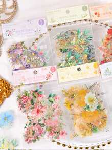 40pcs Floral Pattern Sticker - Purple - View 2