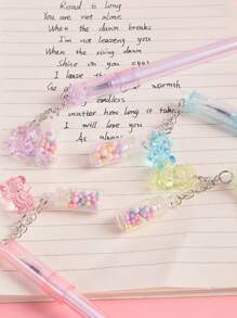 1pc Random Color Butterfly Shaped Neutral Pen With Pendant For Exams, Signatures, And Cute Stationery Accessory Back To School - Multicolor - View 3