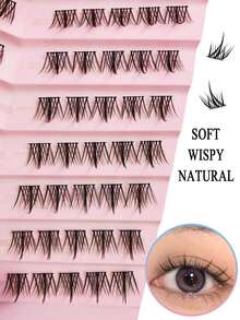 70 Manga Phân đoạn Sai Gia hạn Lông mi DIY Tự nhiên Cá nhân Dây da roi Dụng cụ Trang điểm Mềm mại Và Tự nhiên Dễ Đến Điều hành Lông mi - màu đen - Xem 3