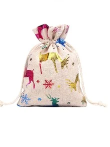 12入組10*14cm聖誕主題糖果禮品袋,金箔包裝袋