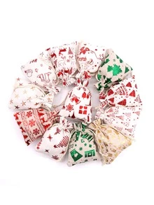 12入組10*14cm聖誕主題糖果禮品袋,金箔包裝袋