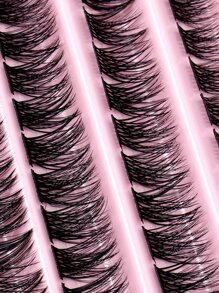 140集群的局部睫毛,6-14mm在長度,自然和稠密帶捲曲和,超細黑色莖適用於A10行數,輕便,可重複使用和合適的適用於每天穿戴和工作 - 黑色 - 查看 3