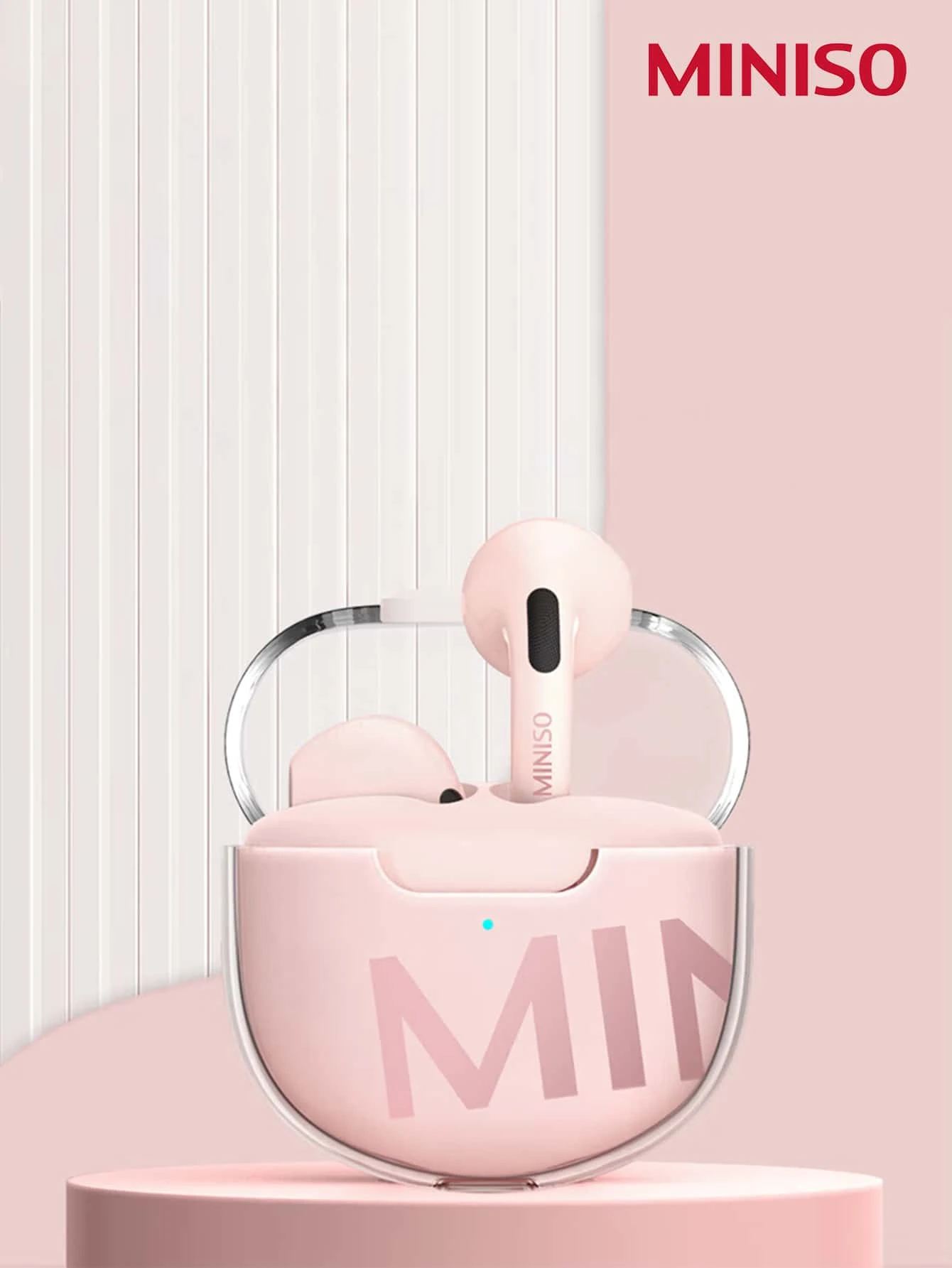 M01無線TWS 5.3版運動耳機降噪遊戲耳機HIFI立體聲低音耳塞式耳機 - 粉色 - 查看 1