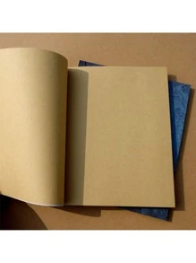 復古筆記本中式流蘇復古厚牛皮紙日記記事本商業書素描本手賬本 - 綠色 - 查看 7