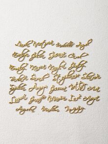 1入組簡約風和時髦個性化字體女性姓名吊墜項鍊 - 金黃色 - 查看 4