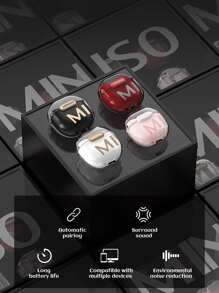 M01無線TWS 5.3版運動耳機降噪遊戲耳機HIFI立體聲低音耳塞式耳機 - 粉色 - 查看 6