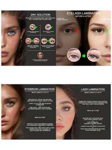 30 accesorios en una caja de pestañas mejoradas Kit de pestañas, Kit de pestañas profesionales, Lash Lift Curl Lashes Curl Lashes y Wild Brows, Herramientas de pestañas para salones de belleza - Rosa - Ver 4