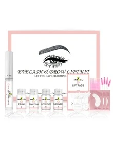 30 accesorios en una caja de pestañas mejoradas Kit de pestañas, Kit de pestañas profesionales, Lash Lift Curl Lashes Curl Lashes y Wild Brows, Herramientas de pestañas para salones de belleza - Rosa - Ver 11