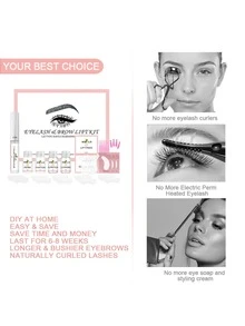 30 accesorios en una caja de pestañas mejoradas Kit de pestañas, Kit de pestañas profesionales, Lash Lift Curl Lashes Curl Lashes y Wild Brows, Herramientas de pestañas para salones de belleza - Rosa - Ver 6