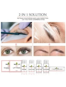 30 accesorios en una caja de pestañas mejoradas Kit de pestañas, Kit de pestañas profesionales, Lash Lift Curl Lashes Curl Lashes y Wild Brows, Herramientas de pestañas para salones de belleza - Rosa - Ver 5