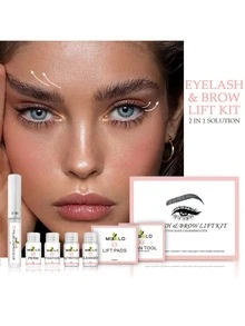 30 accesorios en una caja de pestañas mejoradas Kit de pestañas, Kit de pestañas profesionales, Lash Lift Curl Lashes Curl Lashes y Wild Brows, Herramientas de pestañas para salones de belleza - Rosa - Ver 3