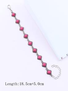 1入組綠松石色石頭連接西方風格手環適合女士