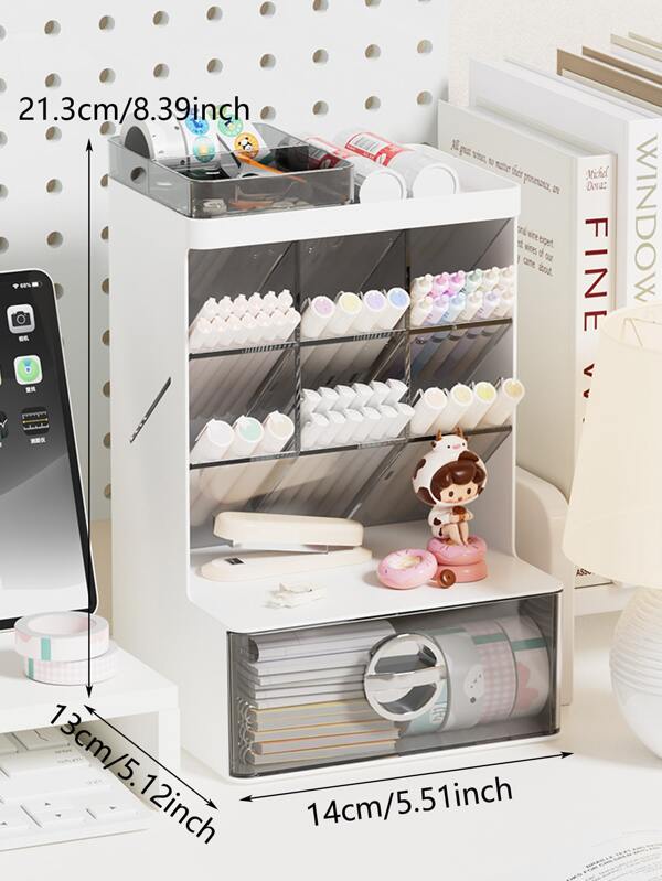 1pc Slanted Pencil Holder Student Desktop Stationery Organizer Office