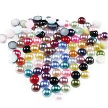 2/3/4/6/8/10/12 毫米亚克力珠子仿珍珠半圆平底多色珠子适用于珠宝制作 DIY 配件 - 彩色 - 查看 1