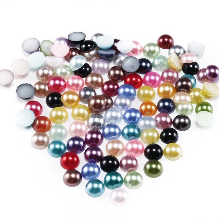 2/3/4/6/8/10/12 毫米亚克力珠子仿珍珠半圆平底多色珠子适用于珠宝制作 DIY 配件 - 彩色 - 查看 1