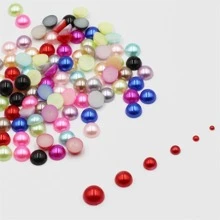 2/3/4/6/8/10/12 毫米亚克力珠子仿珍珠半圆平底多色珠子适用于珠宝制作 DIY 配件 - 彩色 - 查看 3