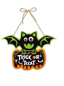 1入組萬聖節派對時間紙南瓜和蝙蝠門衣架裝飾品，