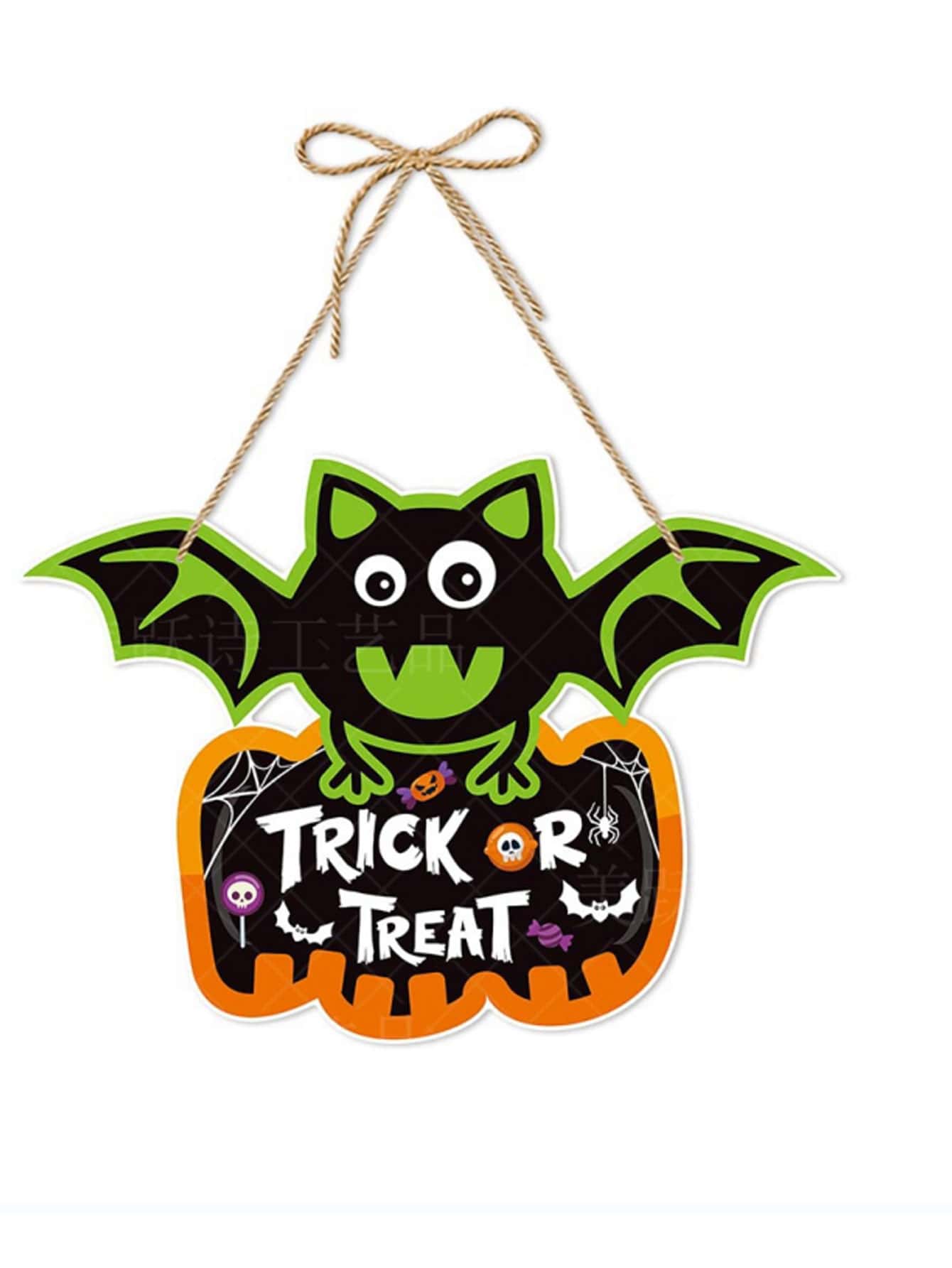 1入組萬聖節派對時間紙南瓜和蝙蝠門衣架裝飾品，