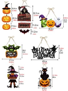 1入組萬聖節派對時間紙南瓜和蝙蝠門衣架裝飾品，